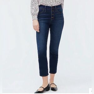 J. CREW Jeans High Rise Vintage Straight Dark Academia Blue Size 25